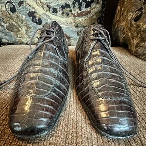 Brown Mezlan Alligator Shoes size 8 1/2 M Crocodile